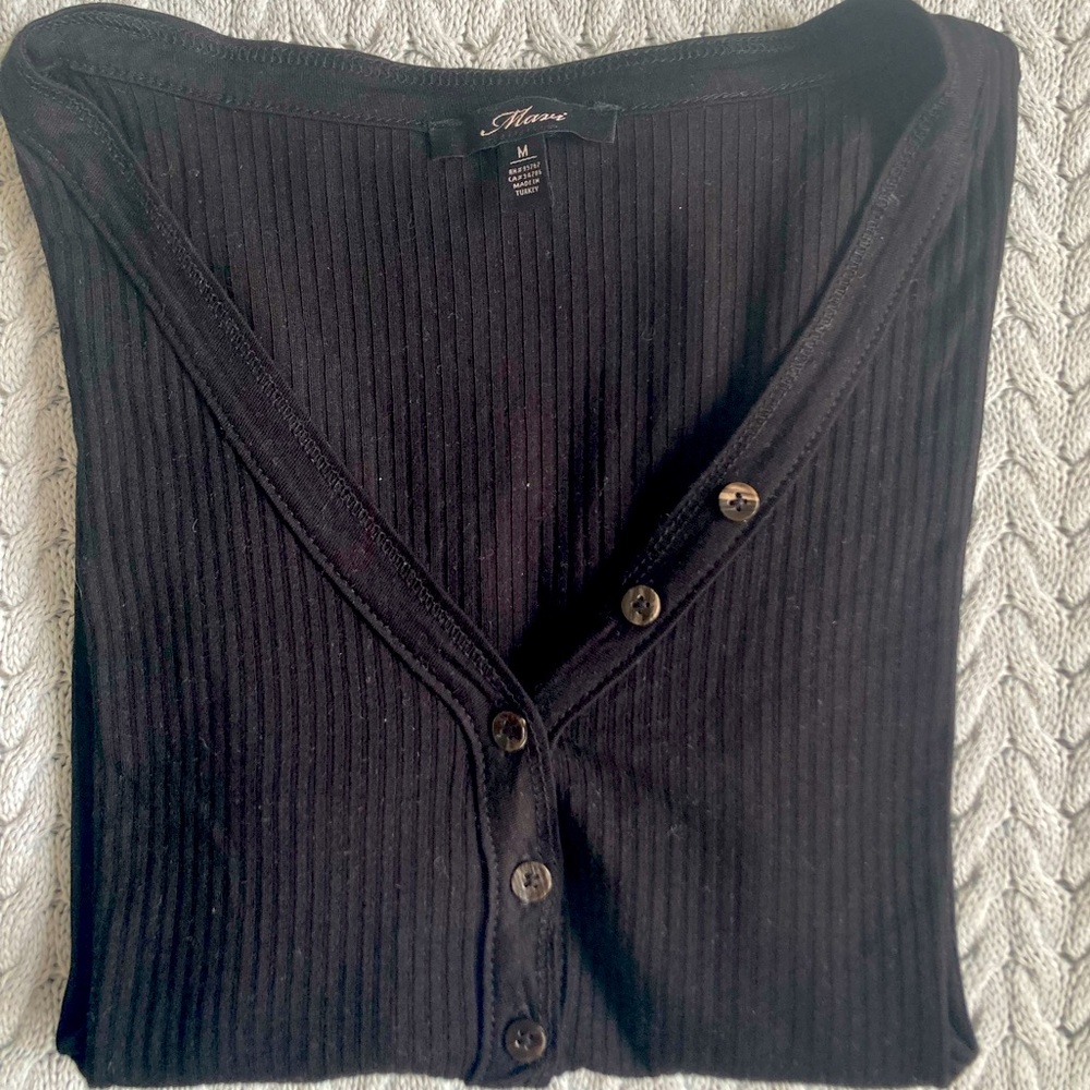 Mavi Black Henley Top
